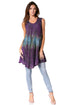 Sakkas Isabela Womens Everyday Summer Sleeveless Tank Top Tie-dye & Block Print
