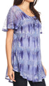 Sakkas Allegra Women's Short Sleeve Loose Fit Casual Tie Dye Blouse Tunic Shirt