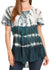 Sakkas Allegra Women's Short Sleeve Loose Fit Casual Tie Dye Blouse Tunic Shirt
