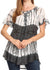 Sakkas Donna Women's Casual Lace Short Sleeve Tie Dye Corset Loose Top Blouse