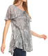 Sakkas Marzia Women's Loose Fit Short Sleeve Casual Tie Dye Batik Blouse Top Tunic