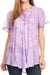 Sakkas Marzia Women's Loose Fit Short Sleeve Casual Tie Dye Batik Blouse Top Tunic