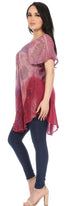 Sakkas Marzia Women's Loose Fit Short Sleeve Casual Tie Dye Batik Blouse Top Tunic