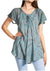 Sakkas Marzia Women's Loose Fit Short Sleeve Casual Tie Dye Batik Blouse Top Tunic