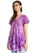 Sakkas Marzia Women's Loose Fit Short Sleeve Casual Tie Dye Batik Blouse Top Tunic