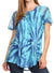 Sakkas Marzia Women's Loose Fit Short Sleeve Casual Tie Dye Batik Blouse Top Tunic
