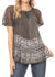 Sakkas Marzia Women's Loose Fit Short Sleeve Casual Tie Dye Batik Blouse Top Tunic