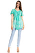 Sakkas Marzia Women's Loose Fit Short Sleeve Casual Tie Dye Batik Blouse Top Tunic