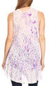 Sakkas Mai Women's Casual Swing Sleeveless Loose Tie Dye Tunic Tank Top