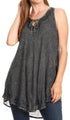 Sakkas Mai Women's Casual Swing Sleeveless Loose Tie Dye Tunic Tank Top