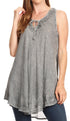 Sakkas Mai Women's Casual Swing Sleeveless Loose Tie Dye Tunic Tank Top