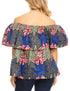 Sakkas Imani Colorful Wax African Ankara Dutch Off-shoulder Blouse Top Gorgeous