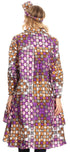 Sakkas Sol Womens Summer Swing Loose Dress African Print Roll up Sleeve Button