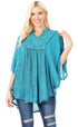 Sakkas  Amori V-Neck Embroidery Poncho Top / Cover Up