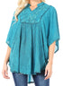 Sakkas  Amori V-Neck Embroidery Poncho Top / Cover Up