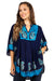 Sakkas  Amori V-Neck Embroidery Poncho Top / Cover Up