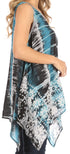 Sakkas Marin Women's Sleeveless Loose Boho Casual Tank Top Blouse Tie-dye & Batik