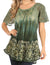 Sakkas Petra Women's Casual Loose Flared Corset Short Sleeve Lace Blouse Top Tunic