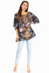 Sakkas Marina Floral Women's Blouse - Short Sleeve Tunic