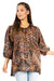 Sakkas Ligia Floral Tunic: Women's 3/4 Sleeve Blouse