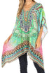 Stylish Rhinestone Lace-Up V-Neck Women's Caftan Poncho Cover-Up by Sakkas Aymee