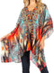 Stylish Rhinestone Lace-Up V-Neck Women's Caftan Poncho Cover-Up by Sakkas Aymee