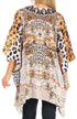 Stylish Rhinestone Lace-Up V-Neck Women's Caftan Poncho Cover-Up by Sakkas Aymee