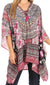 Stylish Rhinestone Lace-Up V-Neck Women's Caftan Poncho Cover-Up by Sakkas Aymee