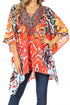 Stylish Rhinestone Lace-Up V-Neck Women's Caftan Poncho Cover-Up by Sakkas Aymee
