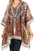 Stylish Rhinestone Lace-Up V-Neck Women's Caftan Poncho Cover-Up by Sakkas Aymee