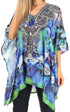 Stylish Rhinestone Lace-Up V-Neck Women's Caftan Poncho Cover-Up by Sakkas Aymee