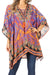 Stylish Rhinestone Lace-Up V-Neck Women's Caftan Poncho Cover-Up by Sakkas Aymee