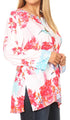 Sakkas Linea Women's Casual Floral Print Long Sleeve Swing Boho Pullover Tunic Top