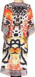 Sakkas Osiris Embellished Hi Low V-Neck Clasp Beach Cover-Up Kimono Kaftan Tunic