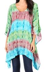 Sakkas Adalwin Desert Sun Lightweight Circle Ponch Tunic Top Blouse W / Embroidery