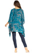 Sakkas Adalwin Third Tie Dye Desert Sun Circle Ponch Tunic Top Blouse W/Embroidery