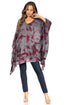 Sakkas Adalwin Third Tie Dye Desert Sun Circle Ponch Tunic Top Blouse W/Embroidery