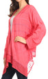 Sakkas Isenia Cardigan Open Front Kimono Long Sleeve Embroidered Top Blouse Lace