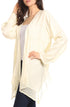 Sakkas Isenia Cardigan Open Front Kimono Long Sleeve Embroidered Top Blouse Lace