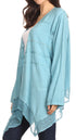 Sakkas Isenia Cardigan Open Front Kimono Long Sleeve Embroidered Top Blouse Lace