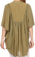 Sakkas Martina Delicate Embroidered Tie Dye Poncho Top / Cover Up