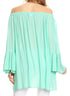 Sakkas Anna Casual Flowy Wide Neck 3/4 Sleeve Light Summer Boho Blouse Top