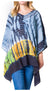 Sakkas Eliana Wide Long Tall Embroidered Tie Dye Ombre Batik Poncho Top Blouse