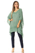Sakkas Wren Lightweight Circle Poncho Top Blouse With Detailed Embroidery