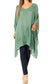 Sakkas Wren Lightweight Circle Poncho Top Blouse With Detailed Embroidery