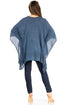 Sakkas Wren Lightweight Circle Poncho Top Blouse With Detailed Embroidery