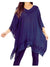 Sakkas Wren Lightweight Circle Poncho Top Blouse With Detailed Embroidery