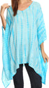 Sakkas Wren Lightweight Circle Poncho Top Blouse With Detailed Embroidery