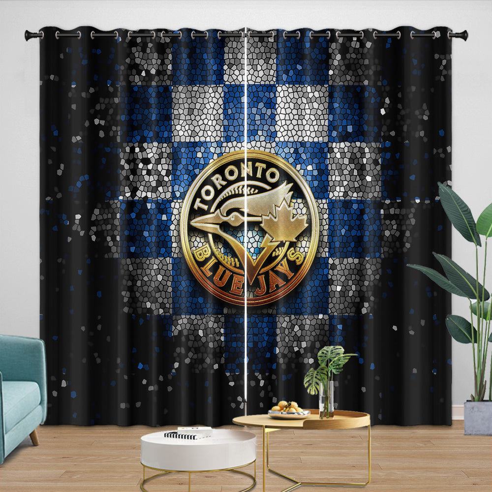 Toronto Blue Jays Curtains Blackout Window Drapes Room Decoration