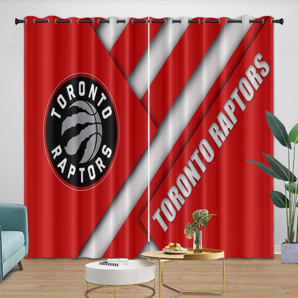 Toronto Raptors Curtains Blackout Window Drapes Room Decoration